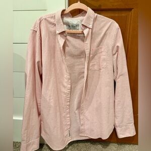 MENS PENGUIN ORIGINAL BY MUNINGSWEAR PINK AND WHITE STRIPED BUTTON UP SHIRT